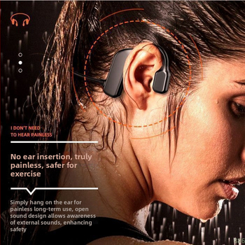 Csontvezetéses vezeték nélküli Bluetooth fejhallgató sporthoz – nyitott fül, több mint 8 órás akkumulátoros üzemidő, Qualcomm chip, Bluetooth 5.0, IPX6 vízálló