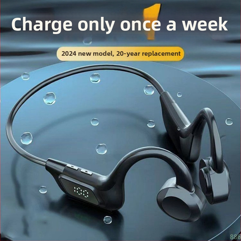 Csontvezetéses vezeték nélküli Bluetooth fejhallgató sporthoz – nyitott fül, több mint 8 órás akkumulátoros üzemidő, Qualcomm chip, Bluetooth 5.0, IPX6 vízálló