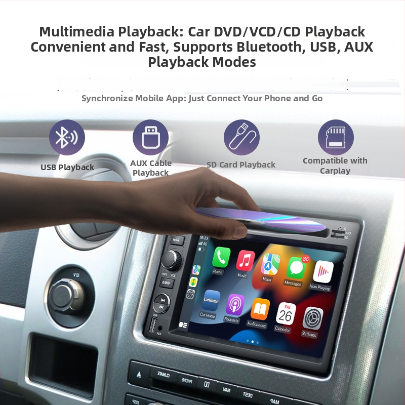 7-inčni bežični CarPlay navigacijski sustav s DVD playerom za Ford F150/F250/F350 (Napajanje 12V, Snaga 4x45W, Kompatibilnost Ford F150/F250/F350, Bežični CarPlay, DVD navigacija)