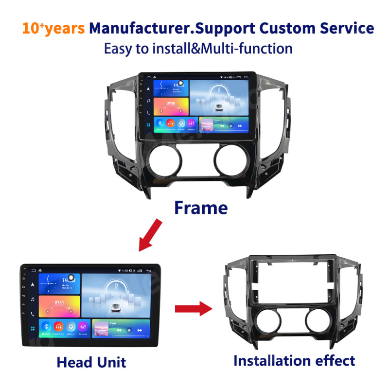 Auto radio jedinica s DVD navigacijom za Mitsubishi Triton/L200 (2015–2019) s zaslonom 1280x720 QLED/IPS, kompatibilna s automatskim mjenjačem