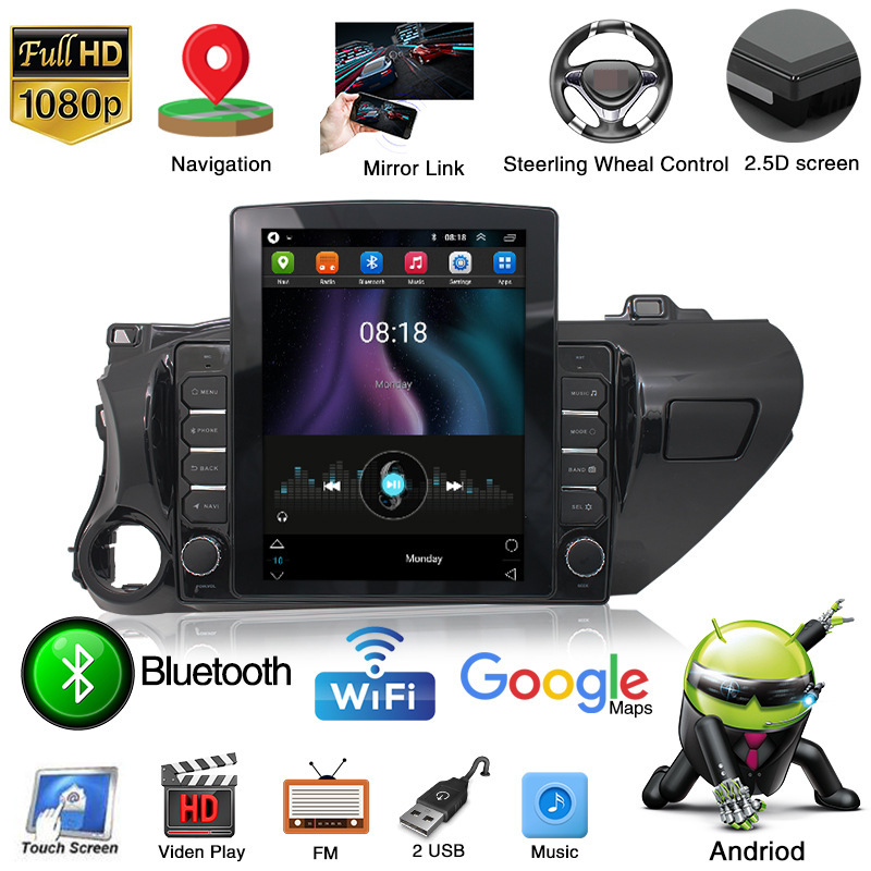 Sistem Android MP5 de navigație auto pentru Toyota Hilux 2015–2020, 12V, 4×50W, ABS plastic, OEM, garanție