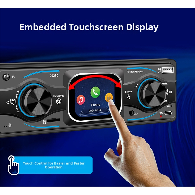 Autós MP3-lejátszó 2025c Bluetooth, veszteségmentes hangzás, monokróm kijelző, FM rádió