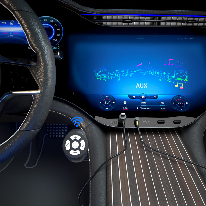Auto AUX na USB player s bezgubitnim zvukom, bežičnim daljinskim upravljačem i Bluetooth 5.3