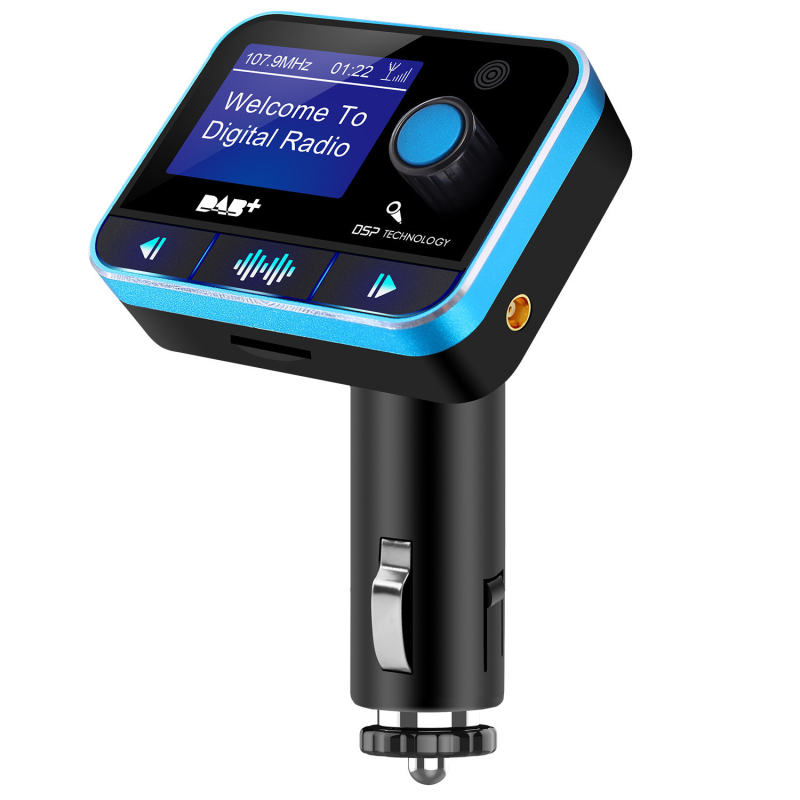 Autó DAB Digitális rádió Bluetooth MP3 lejátszóval és FM adóval, USB MP3 lejátszás, 12-24V