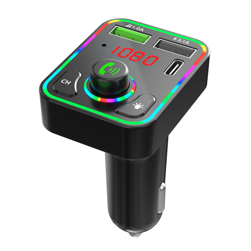 F3 autó MP3 lejátszó Bluetooth-szal és FM átjátszóval, USB flash memória lejátszás, 12–24V autós töltő, 1,1 hüvelykes monokróm kijelző