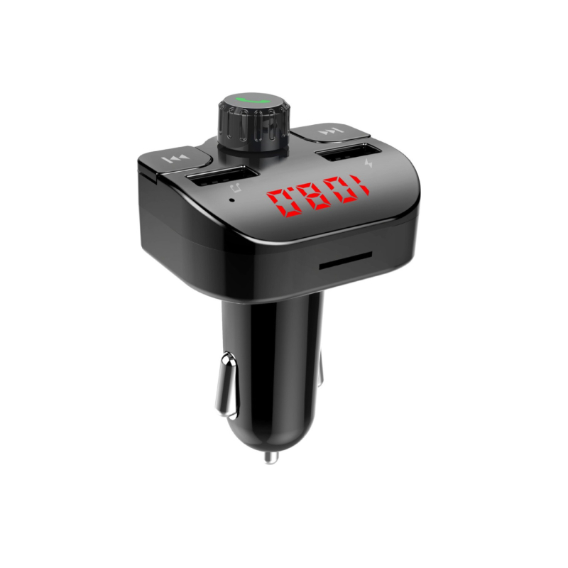 Automobilski MP3 player s Bluetoothom i FM transmiterom, dvostruki USB priključci, podrška TF kartici, napajanje 12–24V, monochromatski zaslon