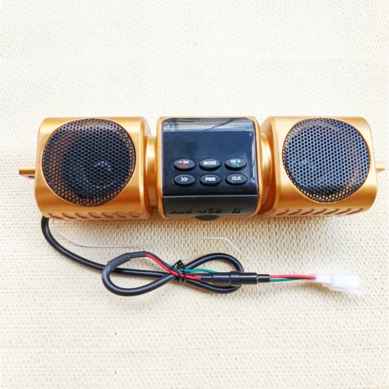 Vízálló MP3 hangszóró mélynyomóval, TF-kártya, USB és Bluetooth motorkerékpárokhoz