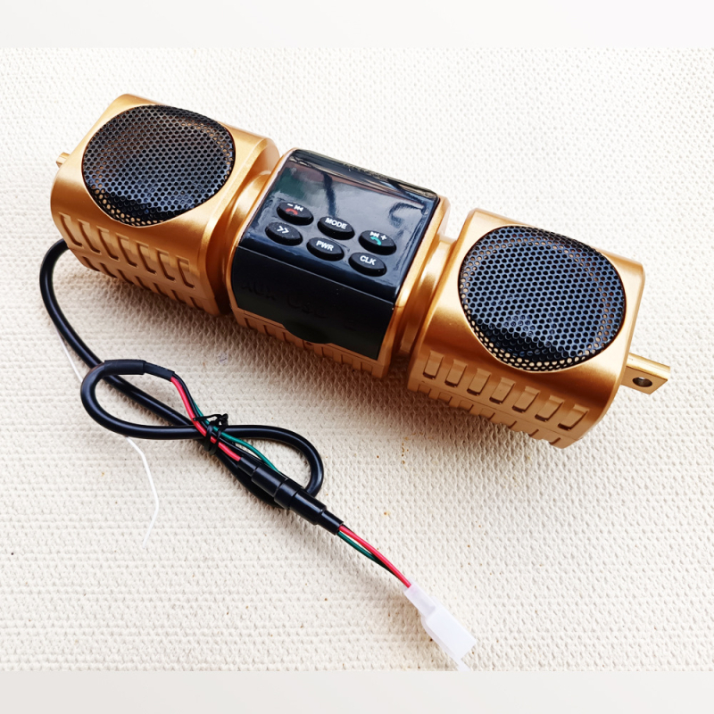 Vízálló MP3 hangszóró mélynyomóval, TF-kártya, USB és Bluetooth motorkerékpárokhoz