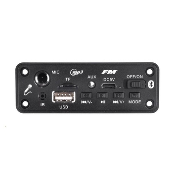 JQ Bluetooth MP3 dekóder panel, autóhanglezáshoz, 2x3W/5W, MIC bemenet, 3,7–5V