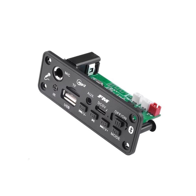 JQ Bluetooth MP3 dekóder panel, autóhanglezáshoz, 2x3W/5W, MIC bemenet, 3,7–5V