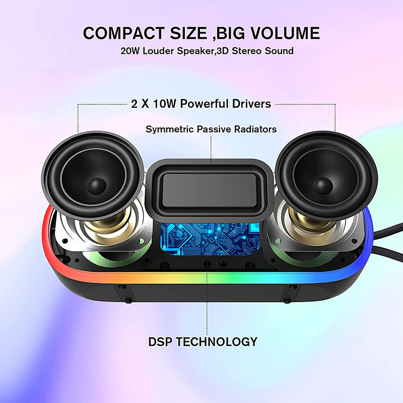 Bluetooth zvučnik IPX7 vodootporan, BT 5.0, izlaz 10–20W, 8 sati reproducije, podrška TF kartici do 32GB