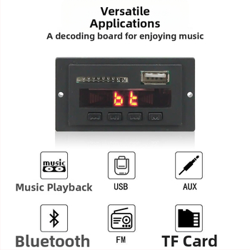 Bluetooth MP3 dekódovacia doska pre auto – bezstratový zvuk, pamäť pri vypnutí, model VTF-022BT V2.2, JL čip, 5V/12V, SNR 70 dB