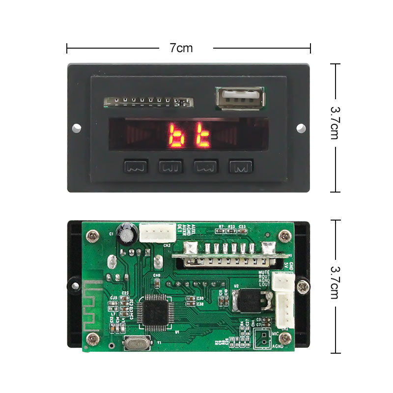 Bluetooth MP3 dekoder ploča za auto – zvuk bez gubitka, memorija pri isključivanju, model VTF-022BT V2.2, JL čip, napon 5V/12V, SNR 70 dB