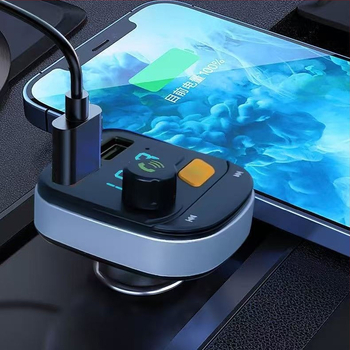 Autós MP3 lejátszó és Bluetooth vevő FM rádióval, Modell F03, 12–24V-os gyújtózsinóros tápellátás, memória nélküli