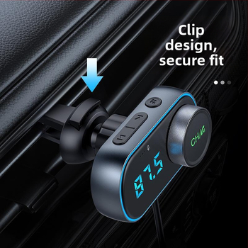Autó Bluetooth FM átjátszó adó QC3.0 és PD gyors töltéssel, modell T78, bemenet 12–24 V, USB interfész, FM továbbítás, 1,3 hüvelykes monokróm kijelző