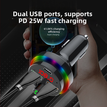 Autó Bluetooth MP3 lejátszó töltővel, támogatja a memóriakártyát és USB-t, modell Pdf16, FM rádió