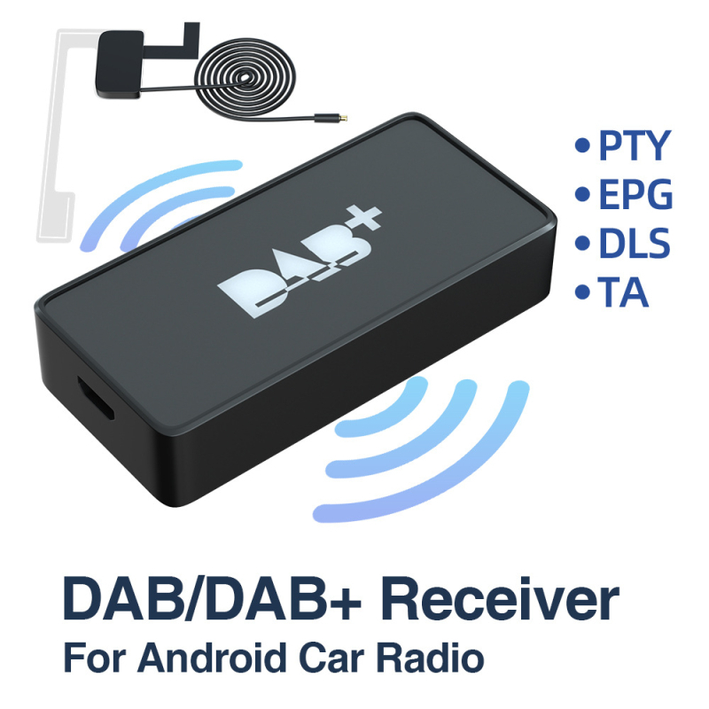 DAB+ auto digitaalne raadio vastuvõtja USB Plug‑and‑Play ja Android 5.1+ ühilduvusega, FM edastus 85-108 MHz