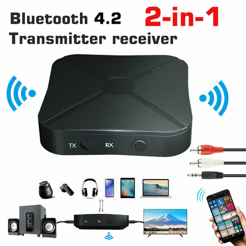 KN319 Bluetooth odašiljač/prijemnik 2-u-1, stereo bežični audio konverter - AUX sučelje, Bluetooth 4.2, doseg do 10 m, Plug and Play, bez vanjskog napajanja