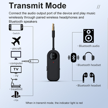 Bluetooth 5.3 prijemnik i odašiljač, 2-u-1, 3,5 mm sučelje, Plug-and-Play, domet 10 m