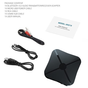 Bluetooth prijemnik-emitir, 2-u-1 stereo bežični audio pretvarač, Bluetooth 5.0, 3,5 mm audio priključak, Plug-and-Play, domet 10 m, model 319