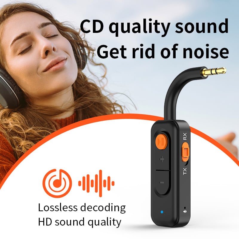 Bluetooth prijemnik–emitirac za auto audio - Bluetooth 5.4, 3,5 mm AUX, Plug & Play, vanjsko napajanje, domet 10 m