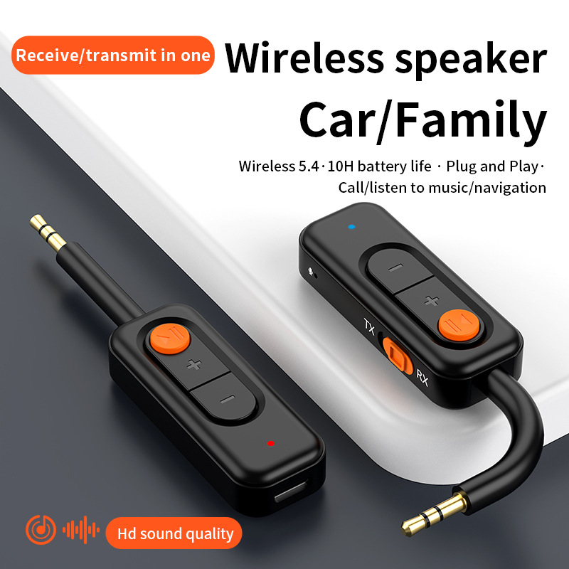 Bluetooth prijemnik–emitirac za auto audio - Bluetooth 5.4, 3,5 mm AUX, Plug & Play, vanjsko napajanje, domet 10 m
