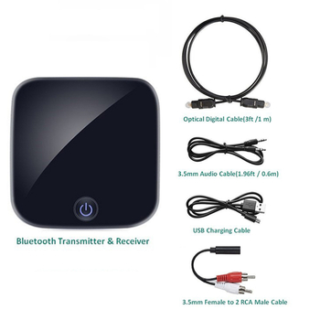 Bluetooth 5.0 audio adapter — prijemnik i odašiljač, dva u jednom, sučelja: Aux i optičko vlakno, Plug-and-Play, domet 10 m