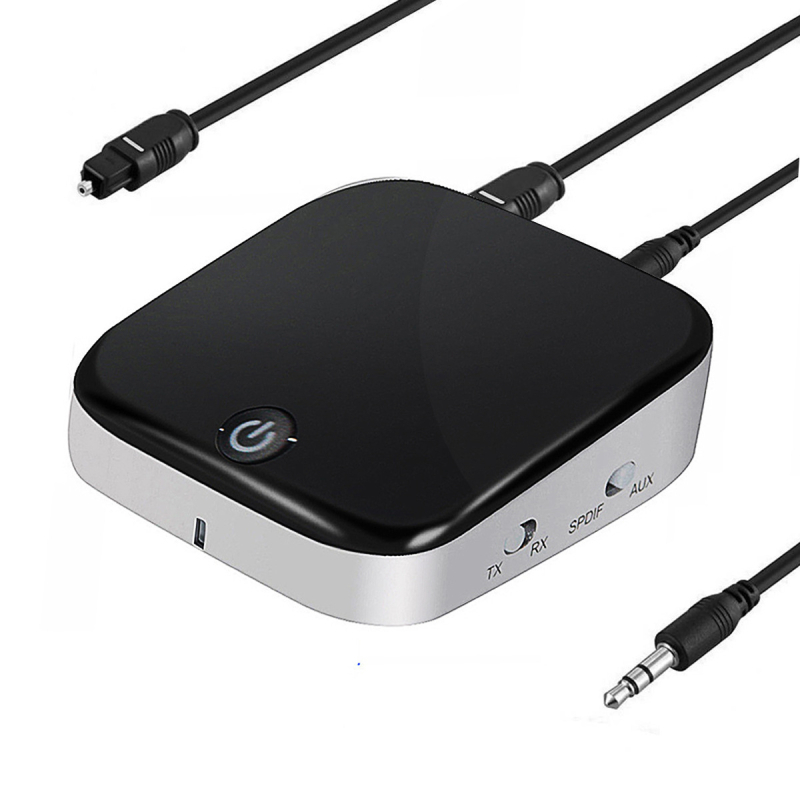 Bluetooth 5.0 audio adapter — prijemnik i odašiljač, dva u jednom, sučelja: Aux i optičko vlakno, Plug-and-Play, domet 10 m