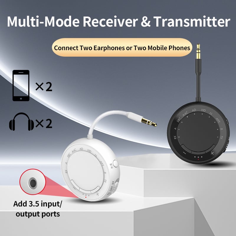 Bluetooth 5.4 transmiter-prijemnik za auto AUX, 2-u-1, niska latencija, jedan na dva, plug-and-play, bez vanjskog napajanja