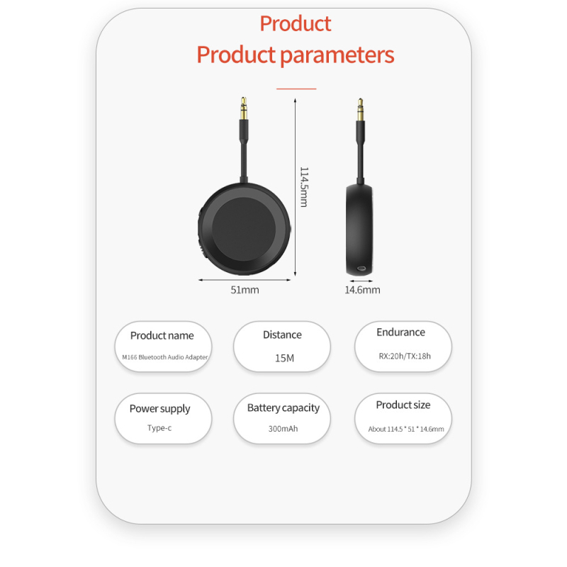 Bluetooth 5.4 transmiter-prijemnik za auto AUX, 2-u-1, niska latencija, jedan na dva, plug-and-play, bez vanjskog napajanja