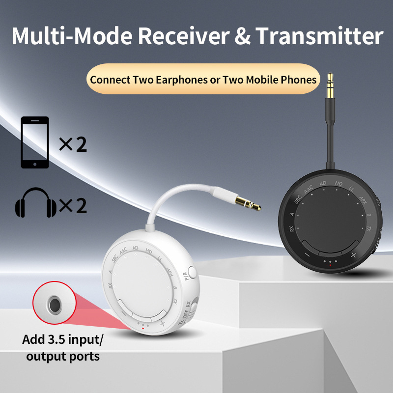 Bluetooth 5.4 transmiter-prijemnik za auto AUX, 2-u-1, niska latencija, jedan na dva, plug-and-play, bez vanjskog napajanja