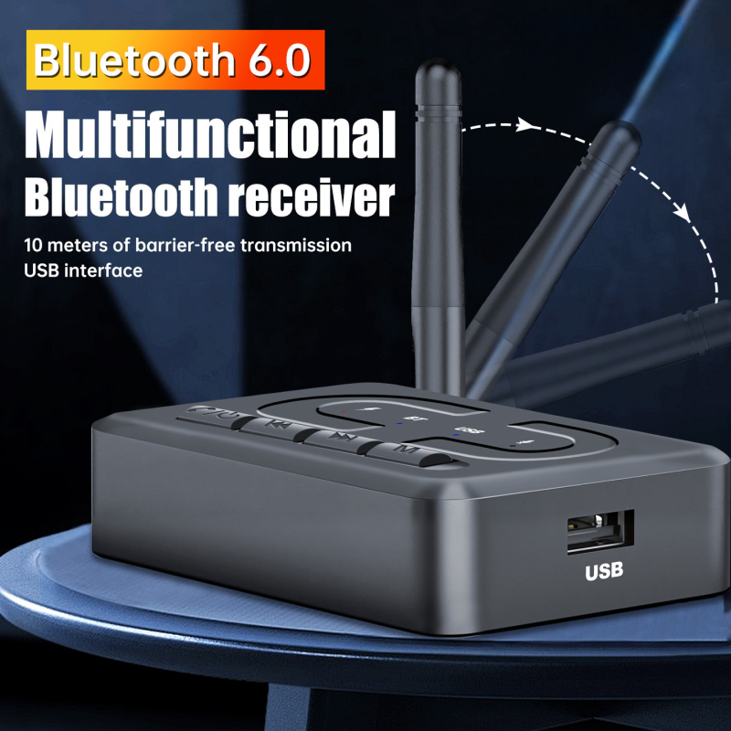 Bluetooth automobilski audio adapter s AUX i USB reprodukcijom – Bluetooth 6.0, domet 10 m, brzina prijenosa 10 Mbps, plug-and-play