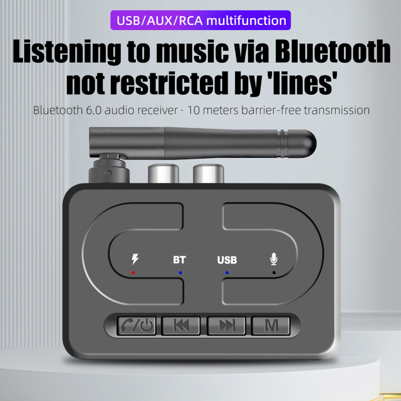 Bluetooth automobilski audio adapter s AUX i USB reprodukcijom – Bluetooth 6.0, domet 10 m, brzina prijenosa 10 Mbps, plug-and-play