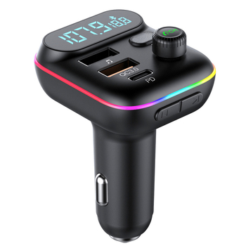 Auto MP3 player s Bluetoothom, FM transmiter, USB-C, PD/QC3.0 brzo punjenje, Čitač kartica