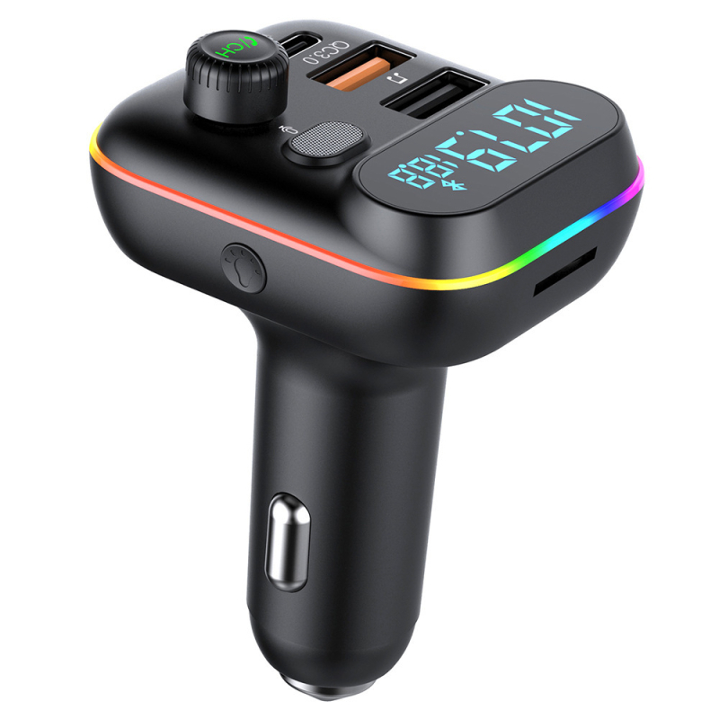 Auto MP3 player s Bluetoothom, FM transmiter, USB-C, PD/QC3.0 brzo punjenje, Čitač kartica