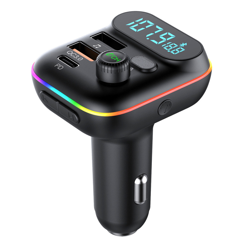 Auto MP3 player s Bluetoothom, FM transmiter, USB-C, PD/QC3.0 brzo punjenje, Čitač kartica