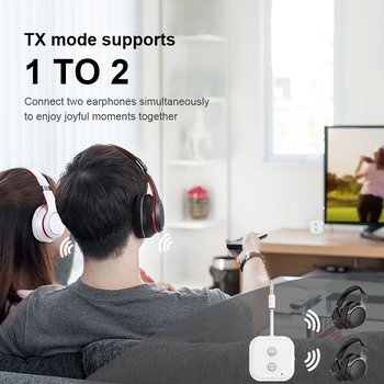 2-u-1 Bluetooth audio odašiljač/primatelj, Bluetooth 5.3, sučelje 3,5 mm/USB-C, Plug-and-Play, domet do 10 m