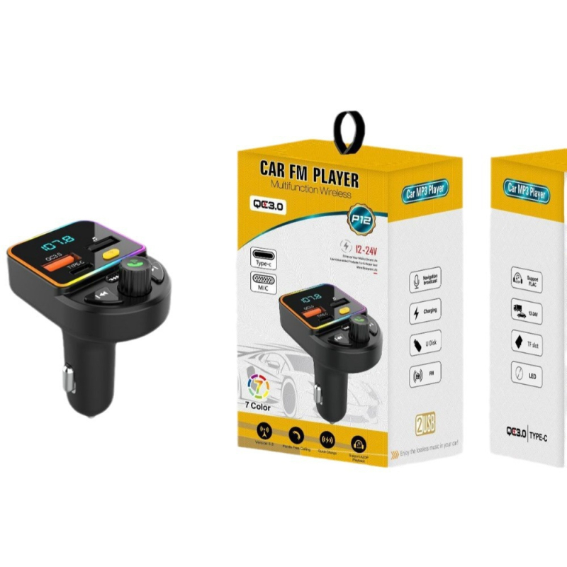 P12 Autós MP3 Lejátszó USB Interfészével, Bluetooth FM Transzmitterrel és Equalizerrel