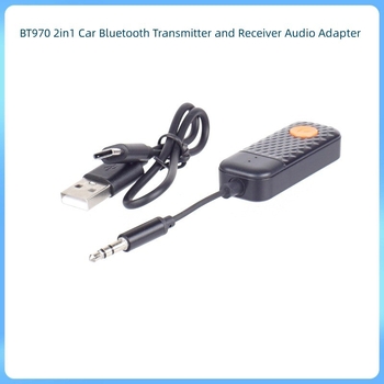 BT970 Bluetooth 5.4 imtuvas/siųstuvas, 2-iš-1 garso stiprintuvas ir keitiklis, 3,5 mm sąsaja, Plug & Play, veikimo diapazonas 10 m