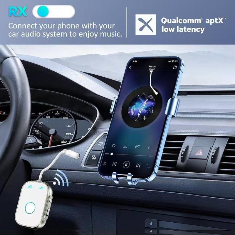 Bluetooth vastuvõtja-transiiver T1 3.5 mm AUX, auto audio vastuvõtja, plug‑and‑play, väline toide, BT 5.4, 10 m ulatus
