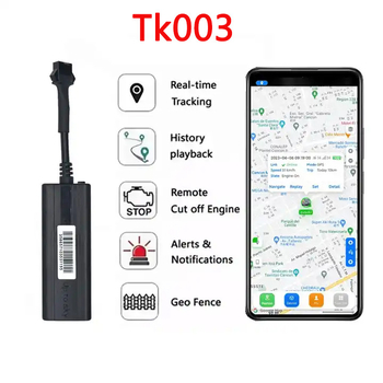 TK003 GPS nyomkövető autókhoz és motorkerékpárokhoz – 5 m GPS-pontosság, 9–36 V bemenet, beépített antenna, több riasztási mód, Google Maps támogatás