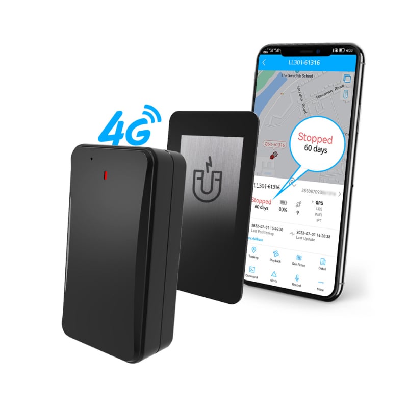 LL301 GPS autólokátor, 10000 mAh akkumulátor, IP65 vízálló, kerámiás antenna, GPS pontosság 10 m, riasztások: rezgés, áramkimaradás, mobilriasztás, geofence riasztás, gyorshajtás