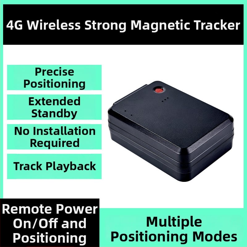 4G autós GPS követő erős mágneses rögzítéssel, újratölthető, ultra hosszú készenléti idő, GPS pontosság 5–10 m, riasztások: rezgés, áramkimaradás, SOS, kerítés, gyorshajtás, Type-C töltés