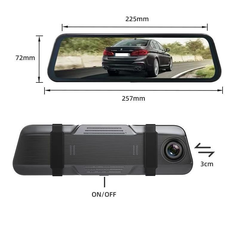 Dash kamera za automobil s dvostrukim zaslonom 10 i 12 inča, 4K, ADAS, BSD, Wi-Fi, GPS praćenje