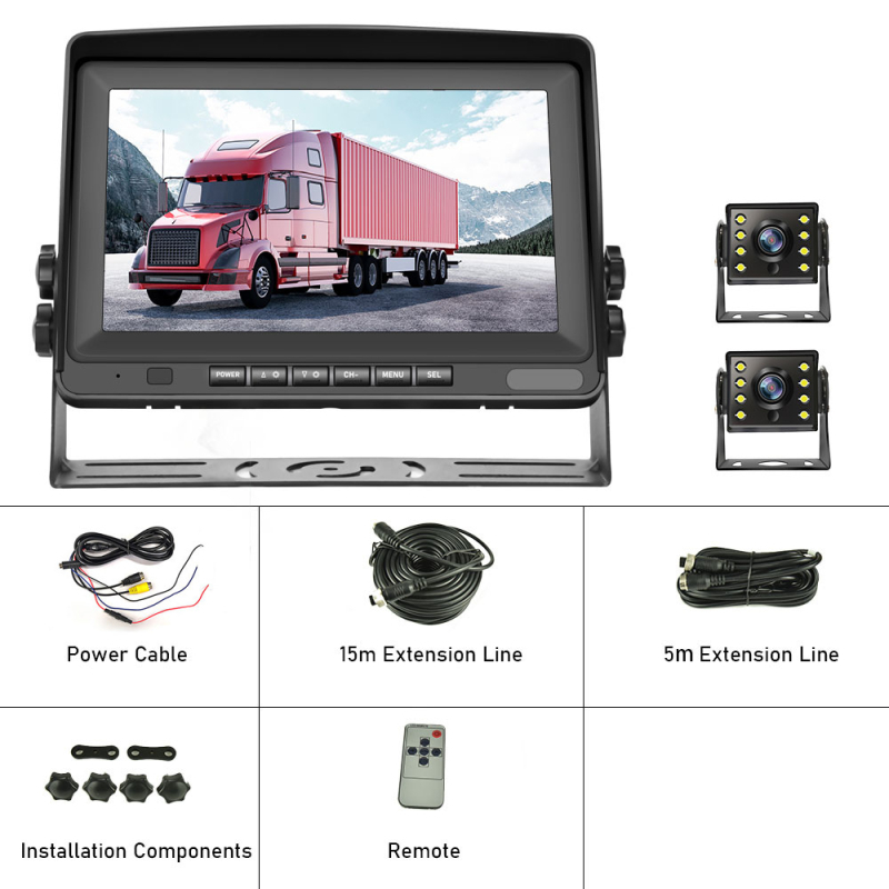 Hátsókamerás autómonitor – modell L21091, IPS LCD autómonitor, 1024×600 felbontás, bemeneti jel Color CMOS Image