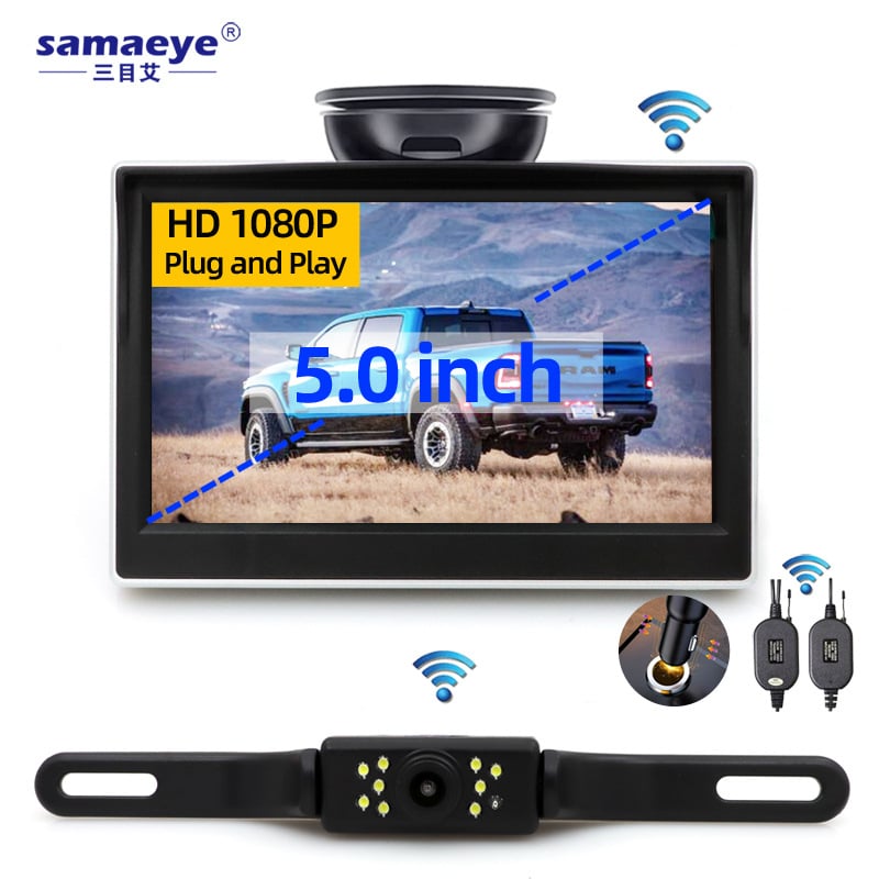 Display za povratnu vožnju automobila s LED zaslonom, IP68 vodootporan, 800TVL rezolucija, PAL/NTSC ulaz, Bežična kamera za vožnju unatrag (Model KT-501-LP3)