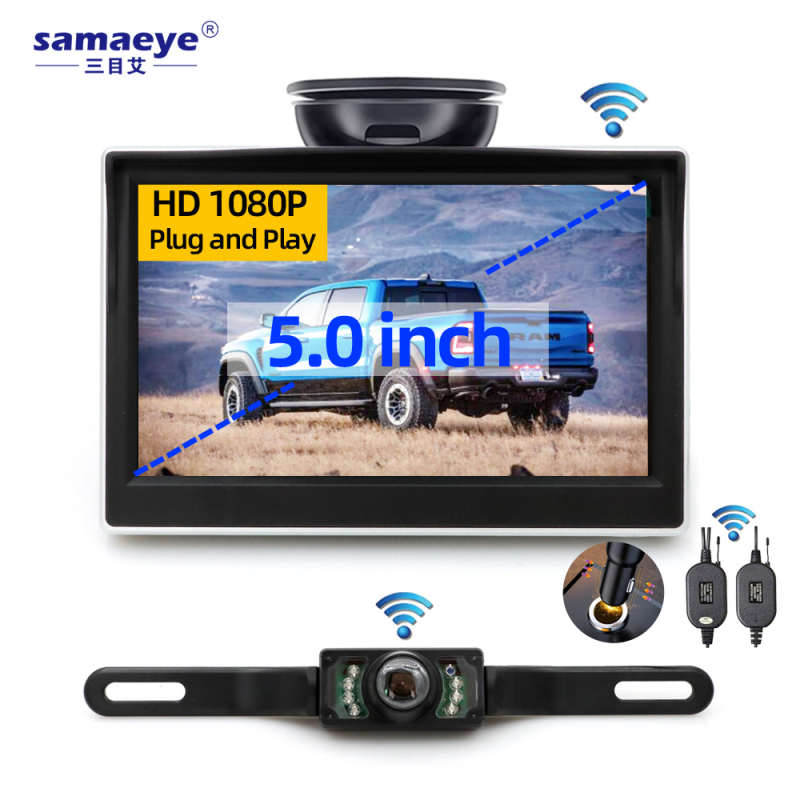 Display za povratnu vožnju automobila s LED zaslonom, IP68 vodootporan, 800TVL rezolucija, PAL/NTSC ulaz, Bežična kamera za vožnju unatrag (Model KT-501-LP3)