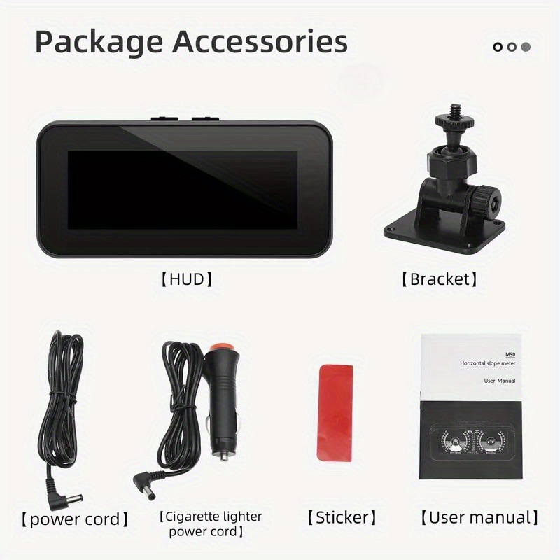 Autó HUD fej‑up kijelző – M50, GPS, Sebesség, Magasság, Iránytű, Szélesség és Hosszúság