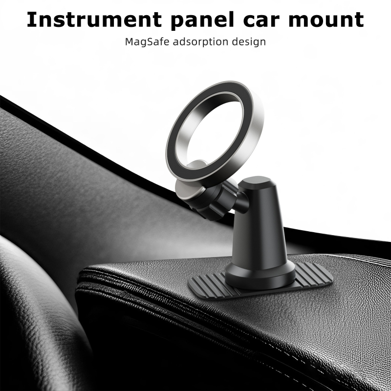 Držač za telefon u automobilu s MagSafe magnetom, za instrument ploču i središnju konzolu, 360° rotacija, materijal ABS+PC+silika gel+ magnet