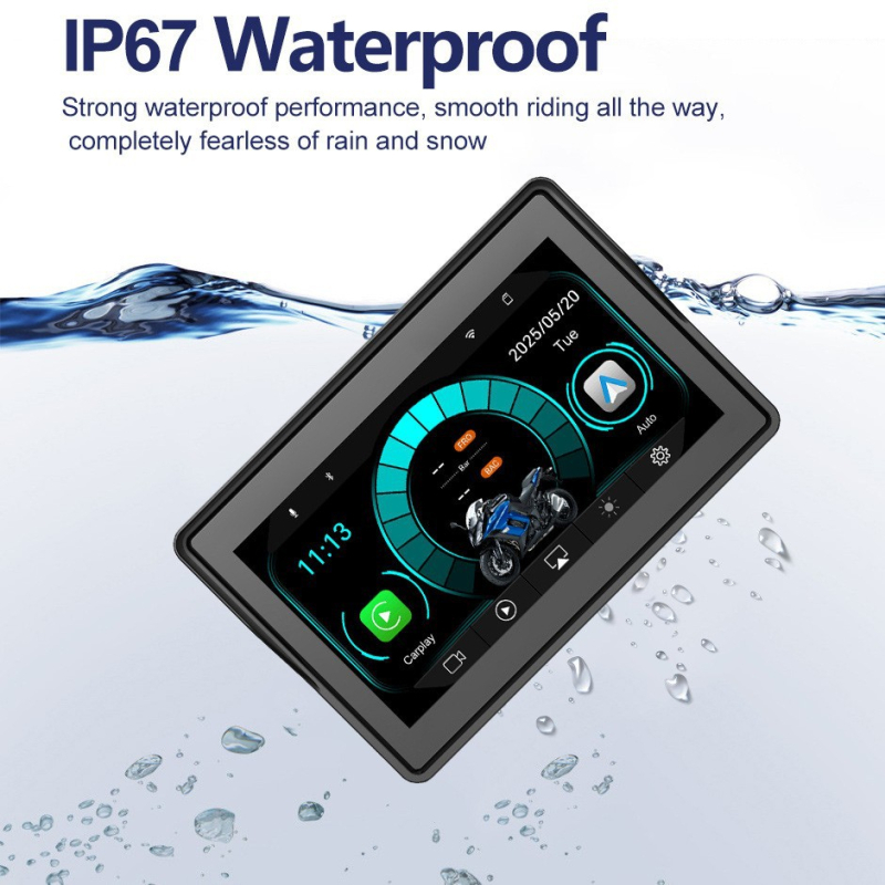 Android motocikla galvenā vienība ar lielu ekrānu, modeļa F92Pro, TF karte, 120° ieraksta leņķis, 2MP, līdz 256GB uzglabāšanai